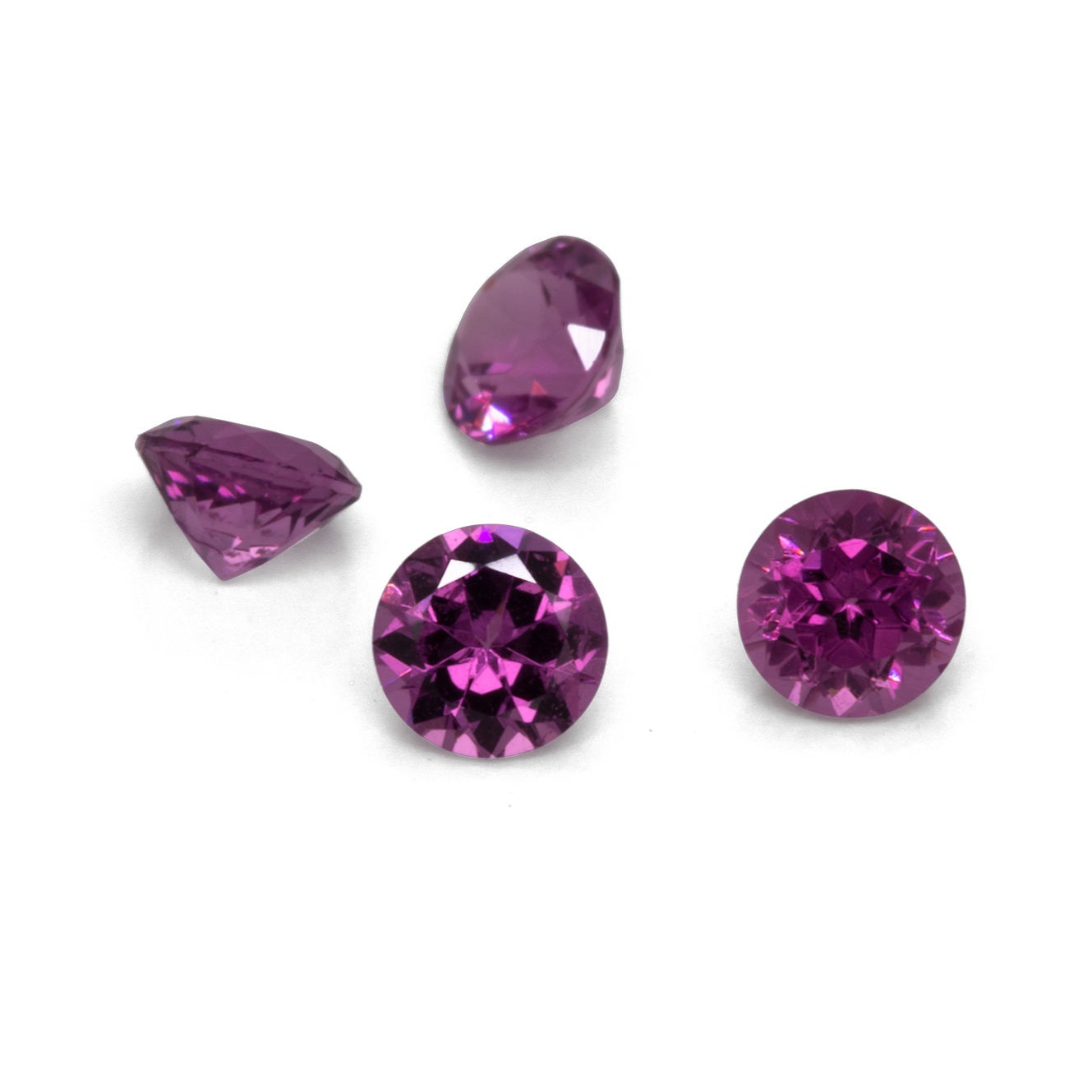 Royal Purple Garnet - lila, rund, 2,5x2,5 mm, 0,07-0,08 cts, Nr. RP62001