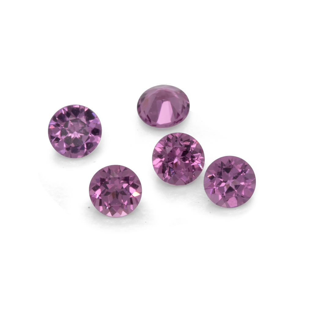 Royal Purple Garnet - lila, rund, 2x2 mm, 0,03-0,04 cts, Nr. RP61001