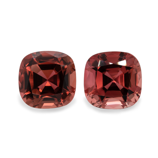 Turmalin Paar - rot, antik, 11,8x11,8 mm, 13,81 cts, Nr. TR99001
