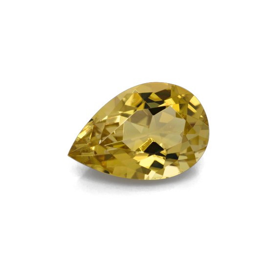 Tourmaline - yellow, pearshape, 9x6 mm, 1.25 cts, No. TR101318