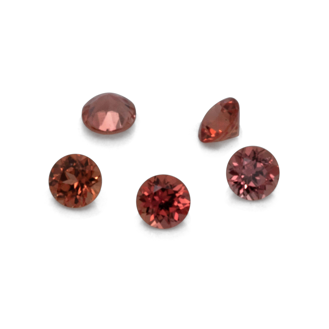 Saphir - orange/rot, rund, 1x1 mm, ca. 0,005 cts, Nr. XSR11147