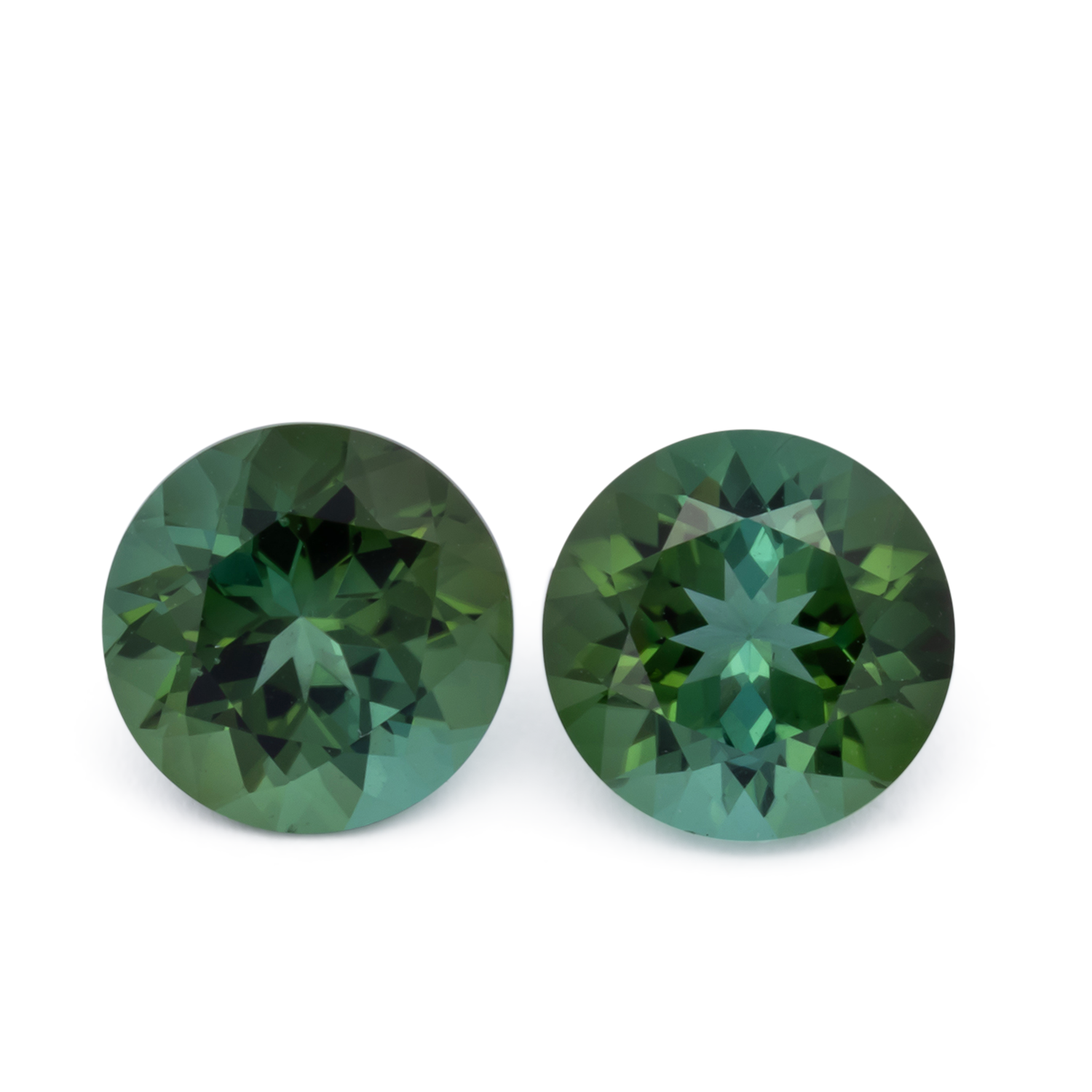 Turmalin Paar - grün, rund, 8x8 mm, 3.88 cts, Nr. TR991138