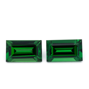 Tsavorit Paar - grün, baguette, 5x3 mm, 0.61 cts, Nr. TS91025