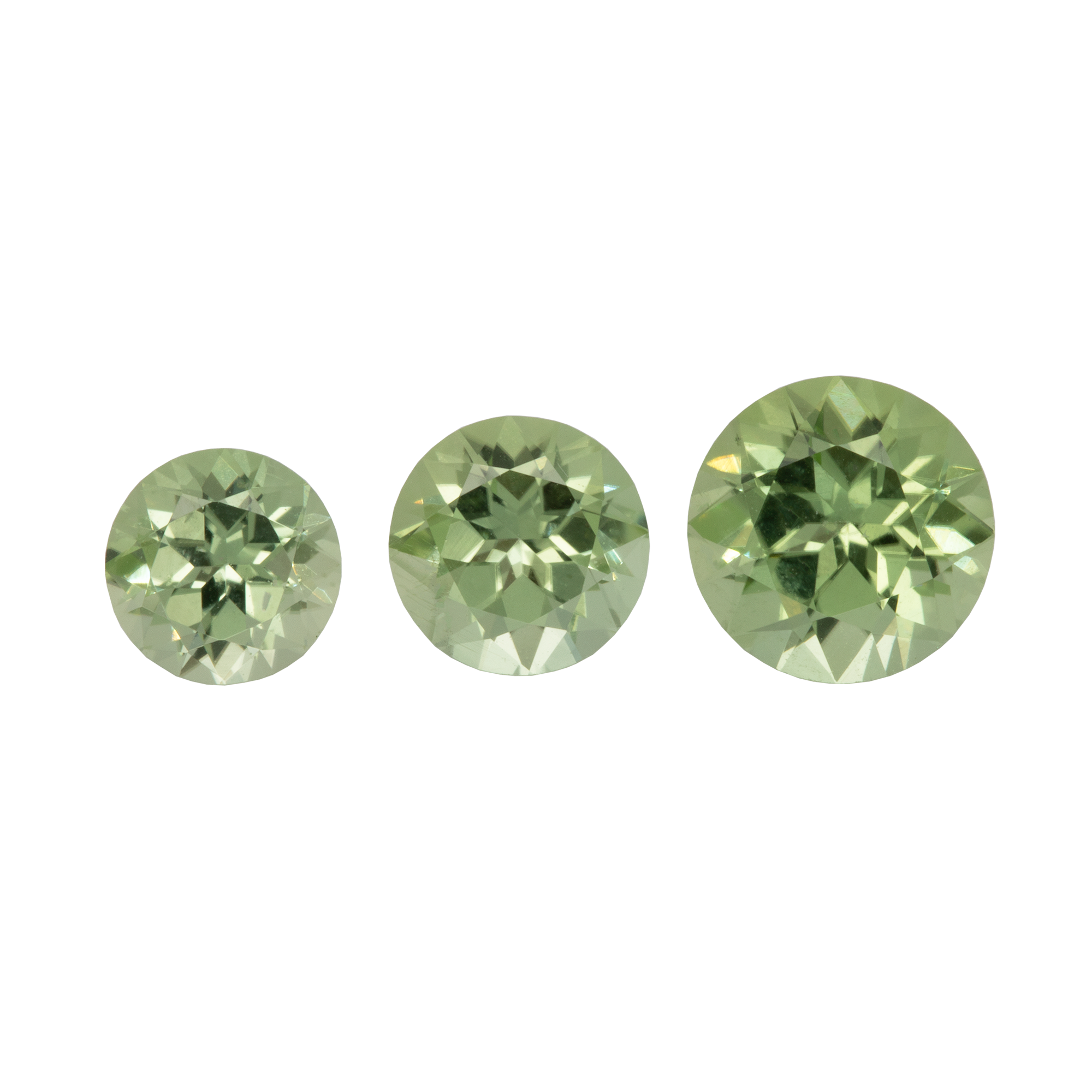 Norwegischer Peridot im Set - grün, rund & navette, 5x5 mm - 12x6 mm, 4,96 cts, Nr. SET99005