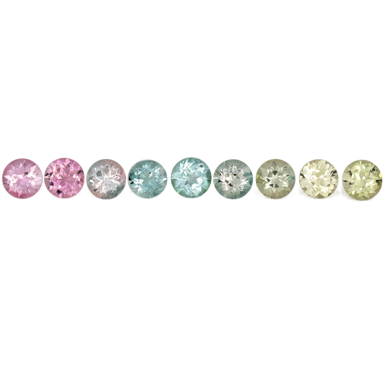 Pastel Set - multicolor, round, 6x6 mm, 7.40 cts, No. SET99069