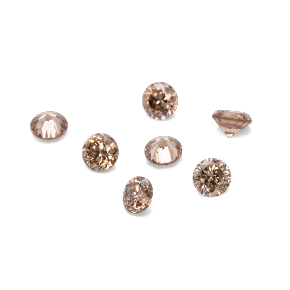 Diamond - brown, VS-SI, round, 1.7mm, approx. 0.02 cts, No. D11045