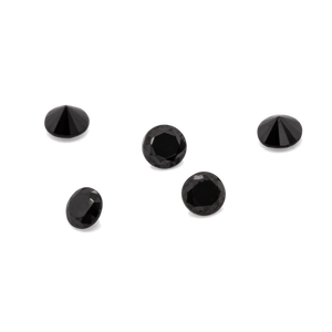 Diamond - black, non-transparent, round, 1.3 mm, approx. 0.01 cts, No. D11057