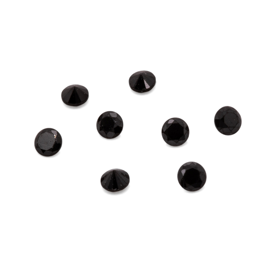 Diamond - black, non-transparent, round, 1 mm, approx. 0.005 cts, No. D11056