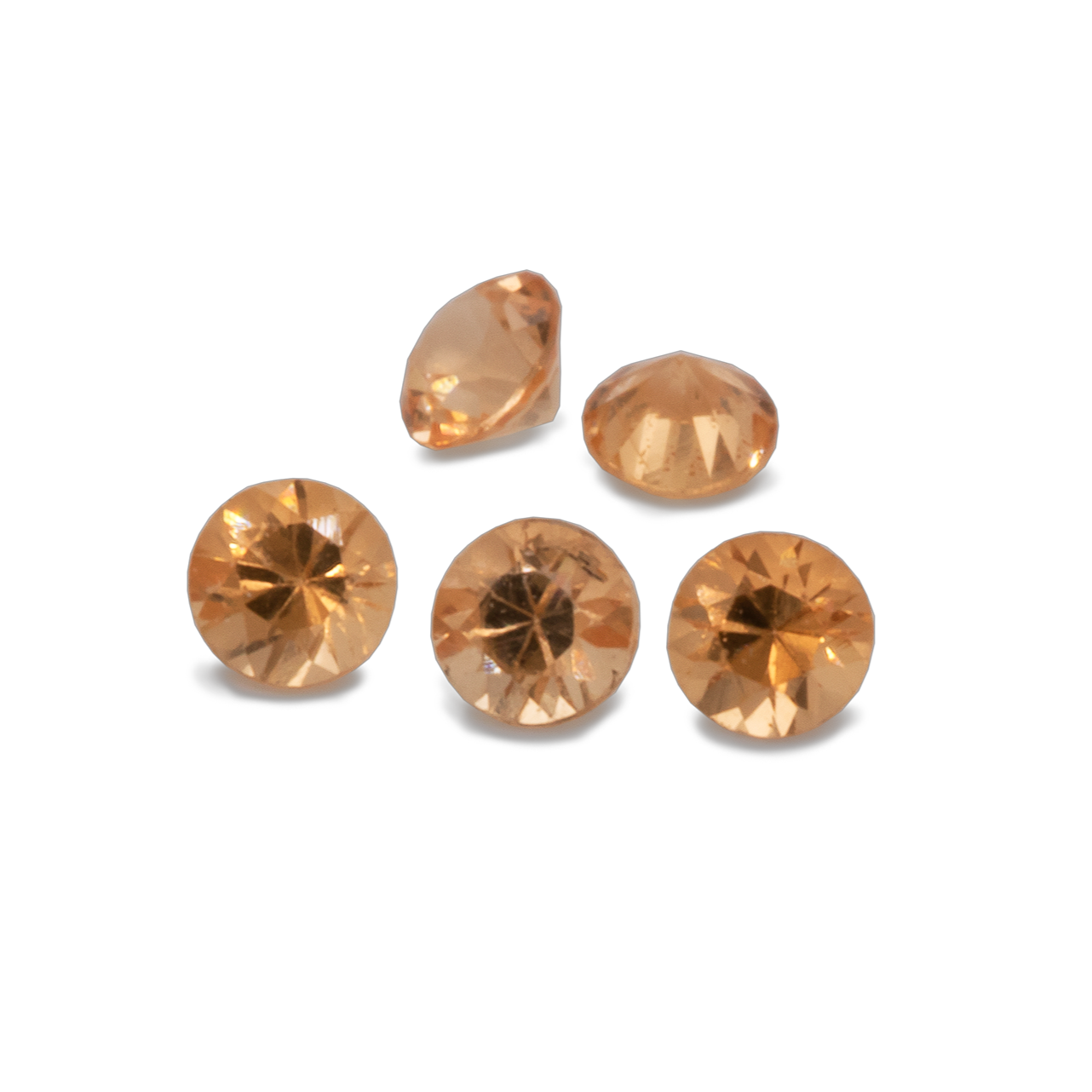 Mandarin Garnet - light orange, round, 1.5x1.5 mm, 0.02-0.03 cts, No. MG28003