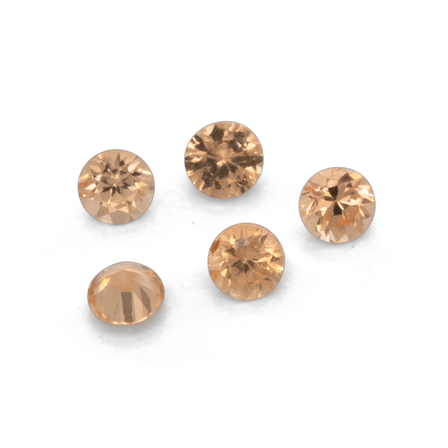 Mandarin Garnet - light orange, round, 1.6x1.6 mm, 0.01-0.02 cts, No. MG32003