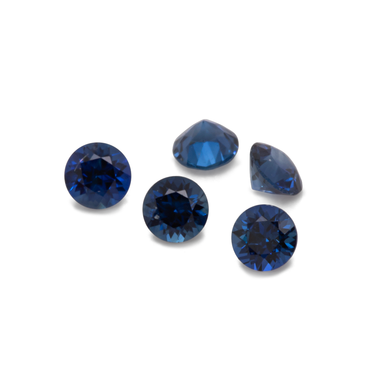 Sapphire - dark blue, round, 1.5x1.5 mm, approx. 0.016 cts, No. XSR11111