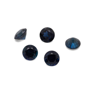 Sapphire - dark blue, round, 1.5x1.5 mm, approx. 0.016 cts, No. XSR11143