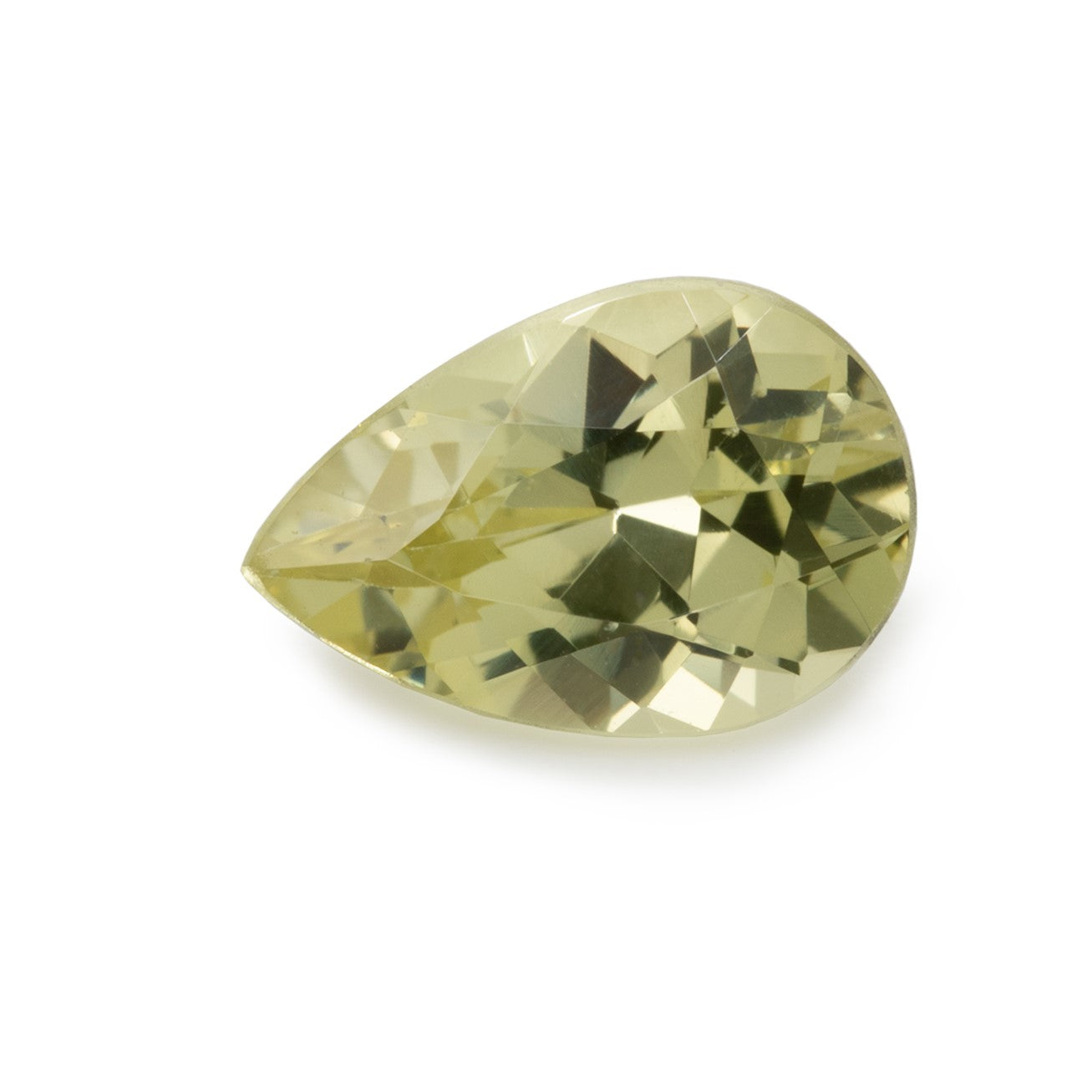 Chrysoberyl - yellow, pearshape, 9x7 mm, 1.58 cts, No. CHB20001