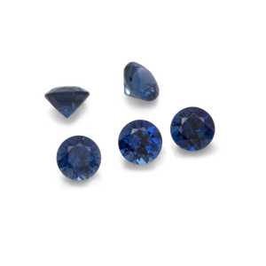 Sapphire - dark blue, round, 1x1 mm, approx. 0.005 cts, No. XSR11110