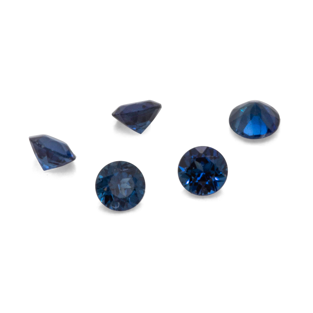 Sapphire - dark blue, round, 1x1 mm, approx. 0.005 cts, No. XSR1149