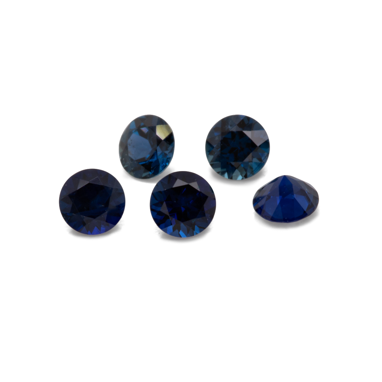 Sapphire - dark blue, round, 2x2 mm, approx. 0.04 cts, No. XSR11112