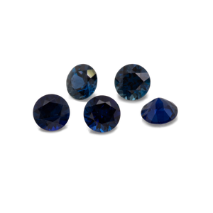 Sapphire - dark blue, round, 2x2 mm, approx. 0.04 cts, No. XSR11112