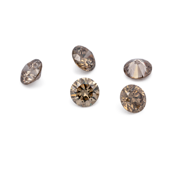 Diamant - champagner, rund, 2.0x2.0 mm, 0.03 cts, Nr. D11104