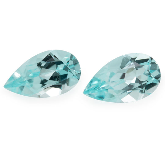 Paraiba Turmalin Paar - blau/grün, birnform, 7x4 mm, 0,94 cts, Nr. PT15001