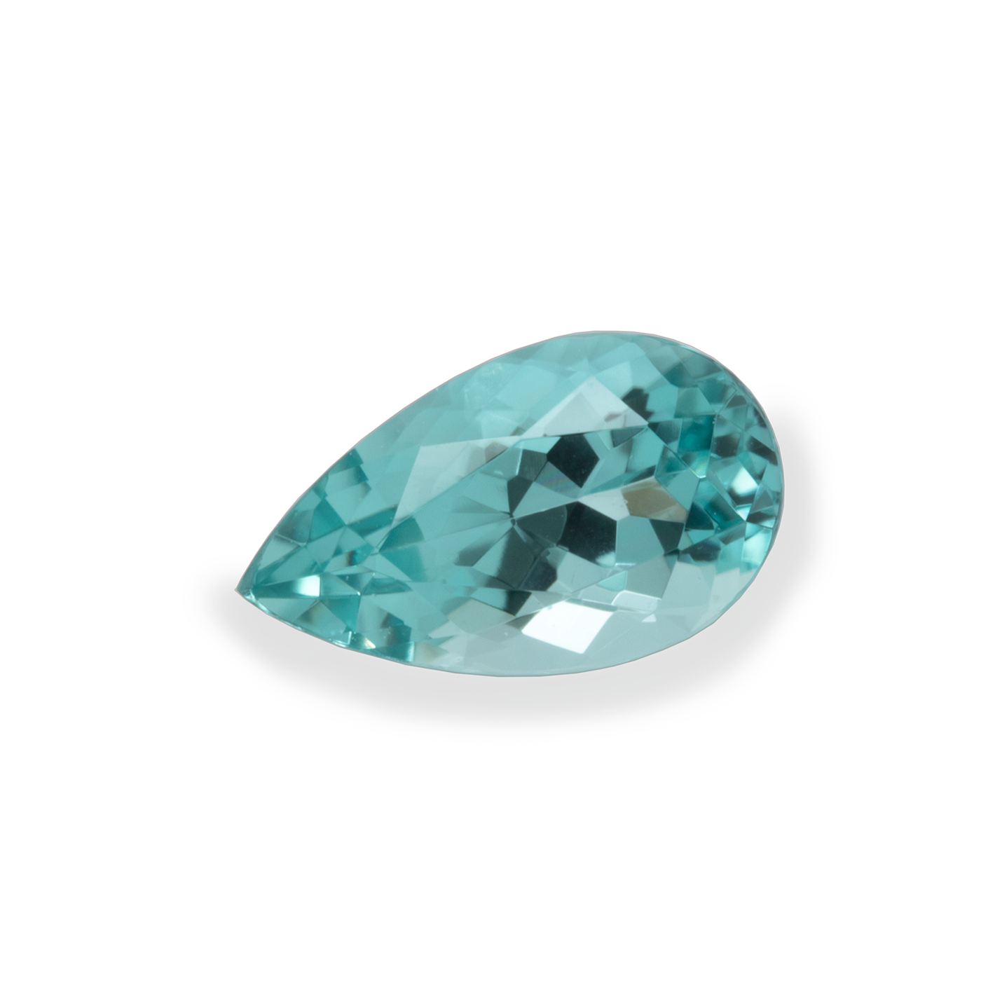 Paraiba Tourmaline - blue/green, pearshape, 8x4.7 mm, 0.81 cts, No. PT80001