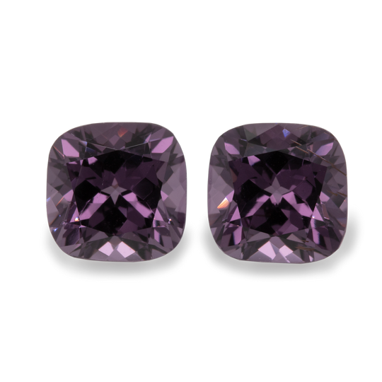 Spinell Paar - lila, antik, 6x6 mm, 2,36 cts, Nr. SP60001