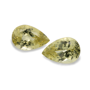 Chrysoberyl Pair - yellow, pearshape, 12x8 mm, 6.92 cts, No. CHB12001