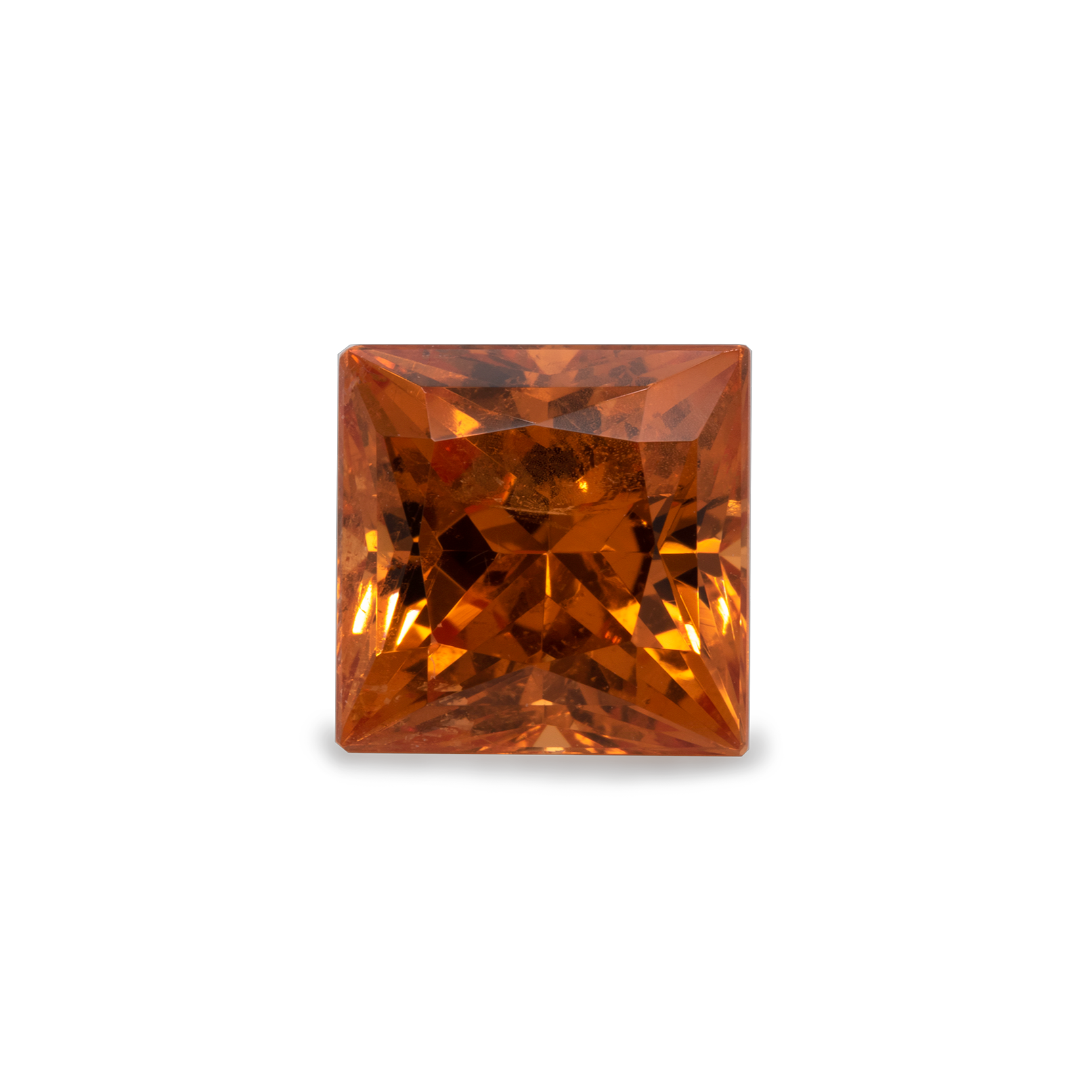 Mandarin Granat - orange, rechteck, 8x8 mm, 3.79 cts, Nr. MG13003