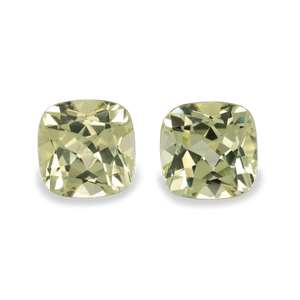 Chrysoberyl Pair - yellow, cushion, 6.5x6.5 mm, 4.59 cts, No. CHB15001