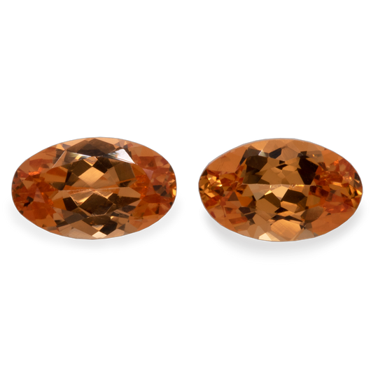 Mandarin Granat Paar - hell orange, oval, 5x3 mm, 0,54-0,66 cts, Nr. MG19003