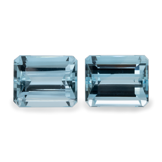 Aquamarin Paar - AA, achteck, 10x8 mm, 6,26 cts, Nr. A79001