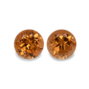 Mandarin Garnet Pair - light orange, round, 5x5 mm, 1.20-1.28 cts, No. MG23003