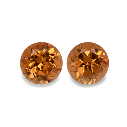 Mandarin Granat Paar - hell orange, rund, 5x5 mm, 1,20-1,28 cts, Nr. MG23003