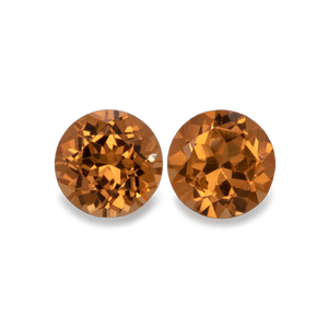 Mandarin Garnet Pair - light orange, round, 4x4 mm, 0.63-0.72 cts, No. MG21003
