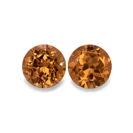 Mandarin Granat Paar - hell orange, rund, 4x4 mm, 0,63-0,72 cts, Nr. MG21003