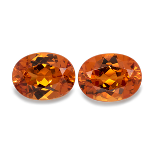 Mandarin Granat Paar - hell orange, oval, 8x6 mm, 3,32 cts, Nr. MG26003