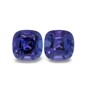 Tanzanite Pair - AAA, cushion, 8x8 mm, 4.86 cts, No. TZ90006