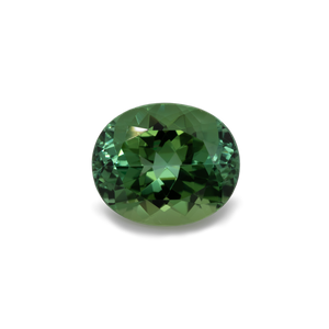 Turmalin - grün, oval, 12x10 mm, 4,97 cts, Nr. TR99801