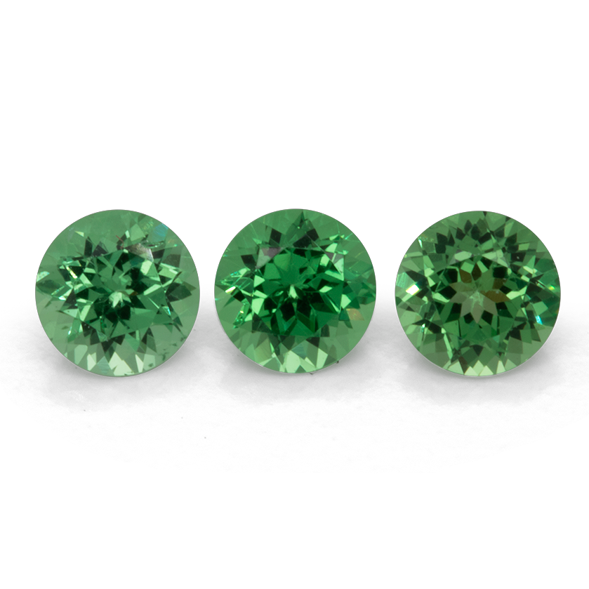Tsavorit -  grün, rund, 3x3 mm, 0,11-0,14 cts, Nr. TS33003