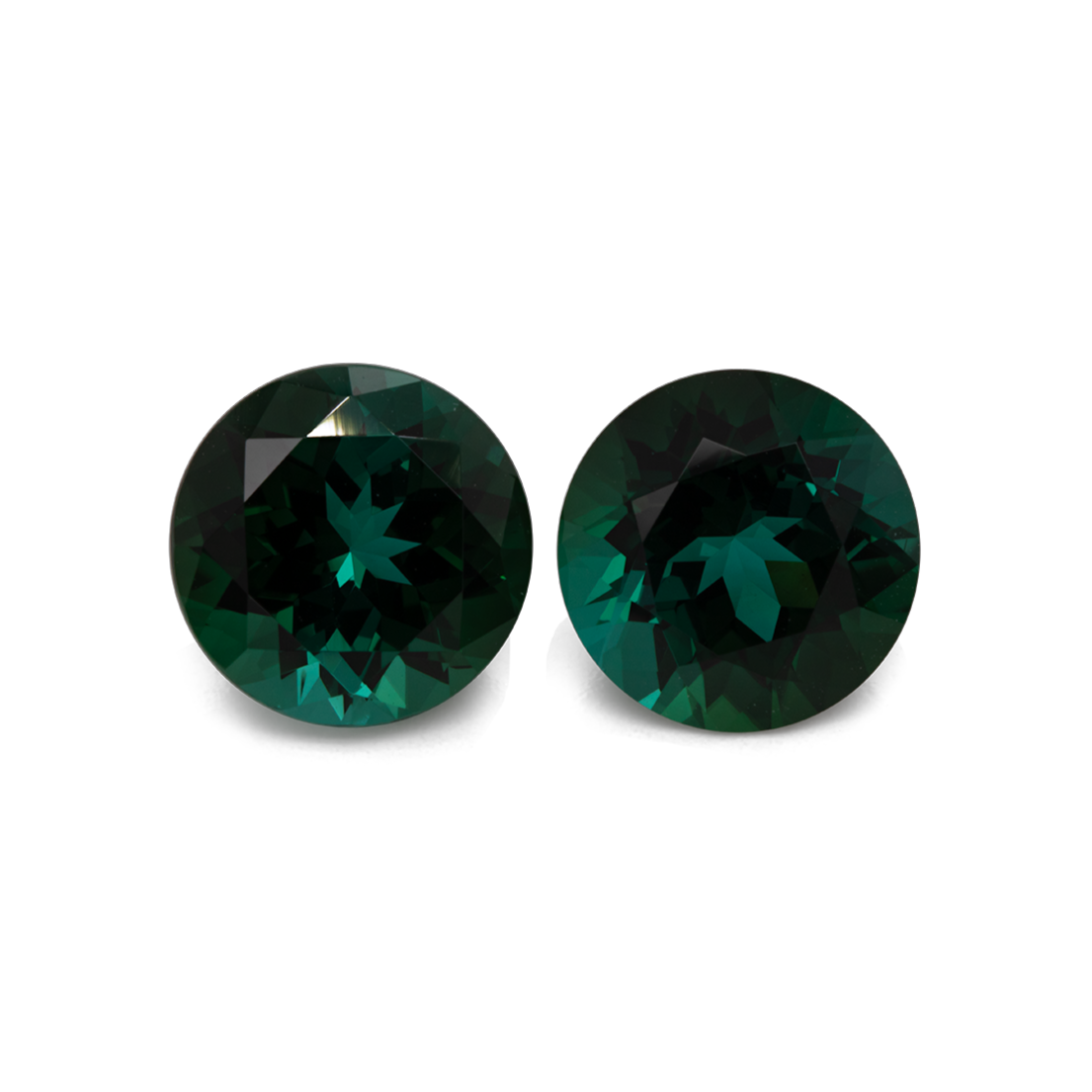 Turmalin Paar - grün, rund, 9x9 mm, 5,77 cts, Nr. TR99808