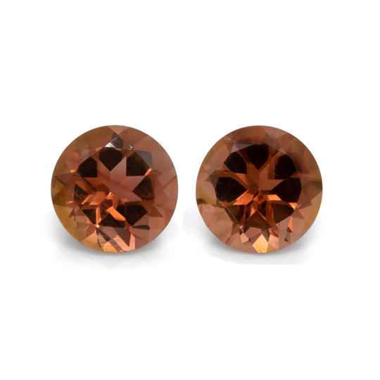 Tourmaline Pair - brown, round, 5.6x5.6 mm, 1.17 cts, No. TR10188