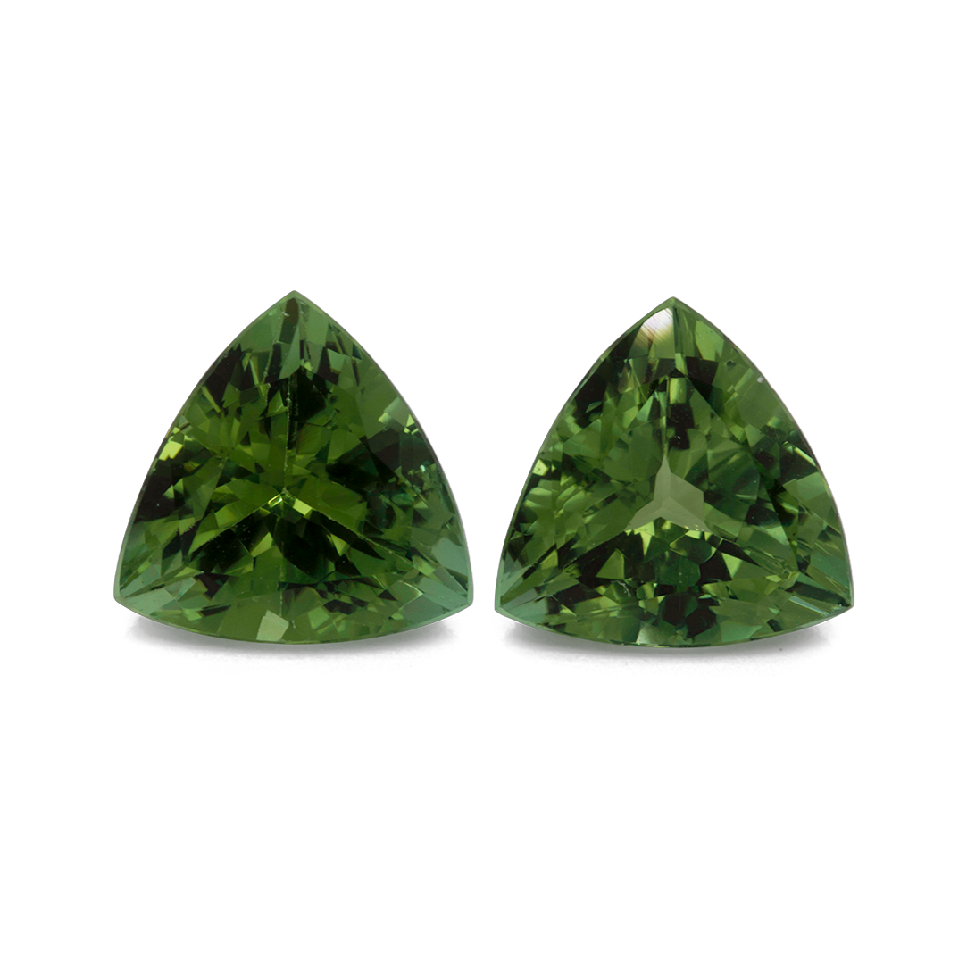 Turmalin Paar - grün, trillion, 10x10 mm, 6,00 cts, Nr. TR99010