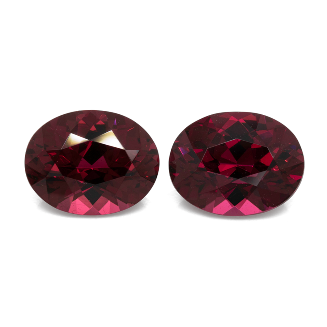 Rhodolith Paar - rot, oval, 9x7 mm, 4,62 cts, Nr. RD92001