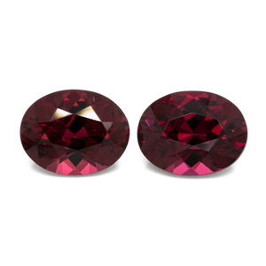 Rhodolite Pair - red, oval, 9x7 mm, 4.62 cts, No. RD92001