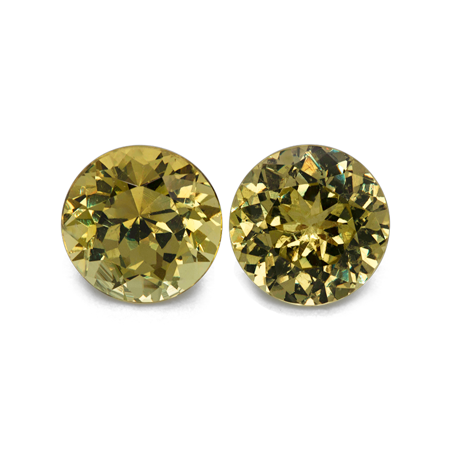 Mali Garnet Pair - yellow, round, 7.5x7.5 mm, 4.07 cts, No. MI10002