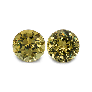 Mali Garnet Pair - yellow, round, 7.5x7.5 mm, 4.07 cts, No. MI10002