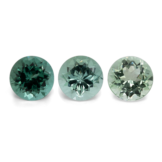 Turmalin im Set - grün, rund, 10,5x10,5 mm, 12,56 cts, Nr. SET99015