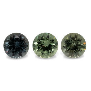 Saphir Set - grün/blau, rund, 3,5x3,5 mm, 0,66 cts, Nr. XSR11188