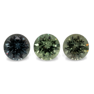 Sapphire Set - green/blue, round, 3.5x3.5 mm, 0.66 cts, No. XSR11188