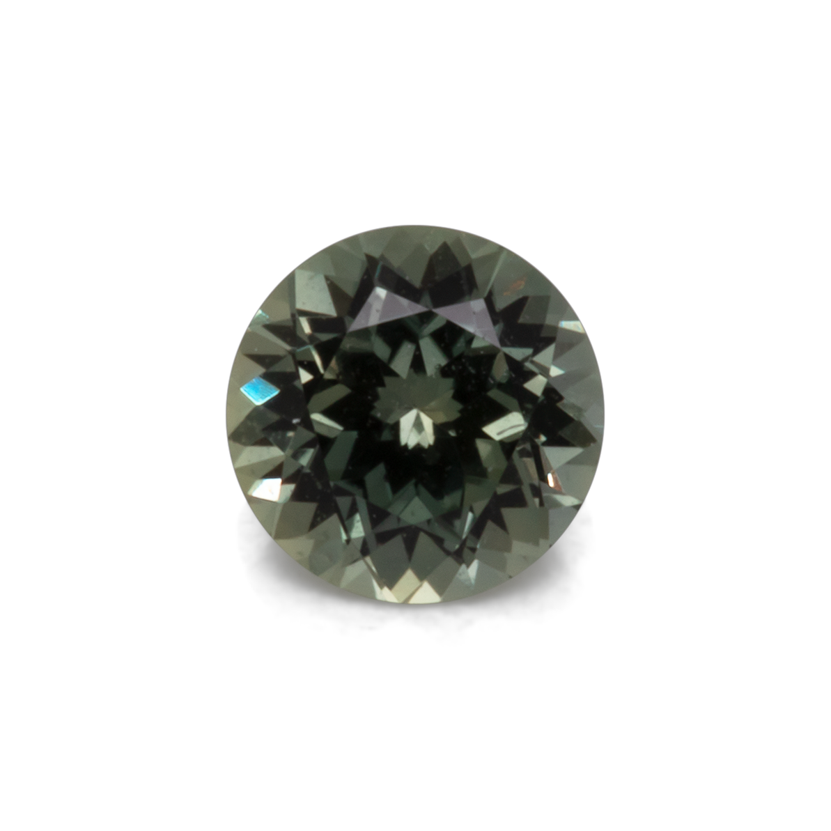 Sapphire - green/grey, round, 4x4 mm, 0.32 cts, No. XSR11228