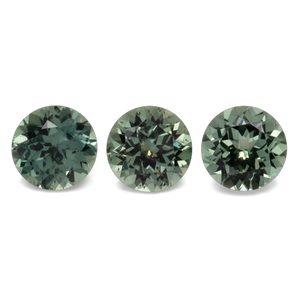 Saphir Set - blau/grün/grau, rund, 4x4 mm, 0,98 cts, Nr. XSR11198